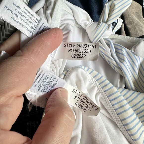 VINEYARD VINES 2 piece bikini swimsuit strapless bandeau padded cups blue XS M - Picture 10 of 10